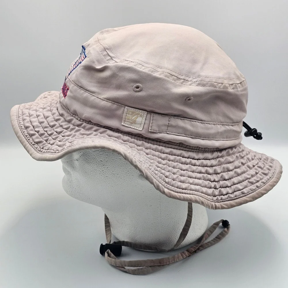 Vtg The Game Football Boonie Bucket Hat V Logo Stars Stripes Americana Sun Cap